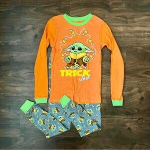 Star Wars Yoda Halloween 2pc Pajama Set Pants & Long Sleeve Boy’s Size 10 NWOT